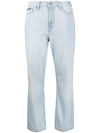 Dkny Women's Broome Cropped Distressed Jeans In Ice Wash