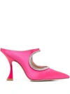 Stuart Weitzman Crystal-embellished 110mm Cut-out Mules In Fuxia