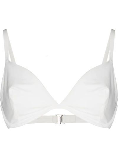 Form And Fold White Triangle Underwire Bikini Top