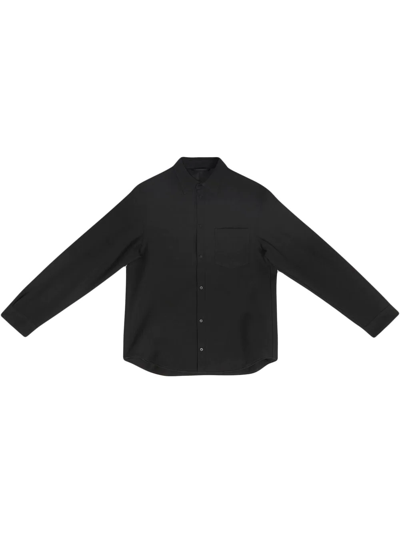 Balenciaga Long-sleeve Button-up Shirt In Schwarz