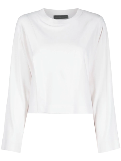 Fabiana Filippi Fine-knit Round-neck Top In White