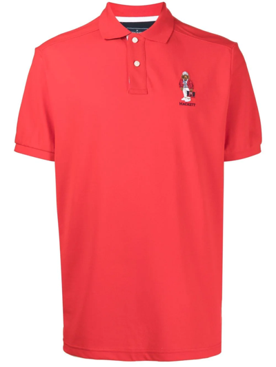 Hackett Embroidered-logo Polo Shirt In Rot