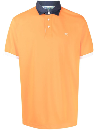 Hackett Short-sleeve Polo Shirt In Orange