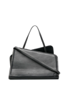 Yuzefi Slant Leather Shoulder Bag In Schwarz