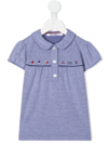 FAMILIAR EMBROIDERED-PATTERN DETAIL POLO SHIRT