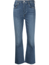 Citizens Of Humanity High-waisted Straight-leg Jeans Belt Loops In Blue