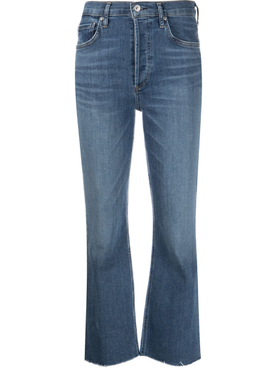 Citizens Of Humanity Raw-cut Hem Denim Jeans In Blue