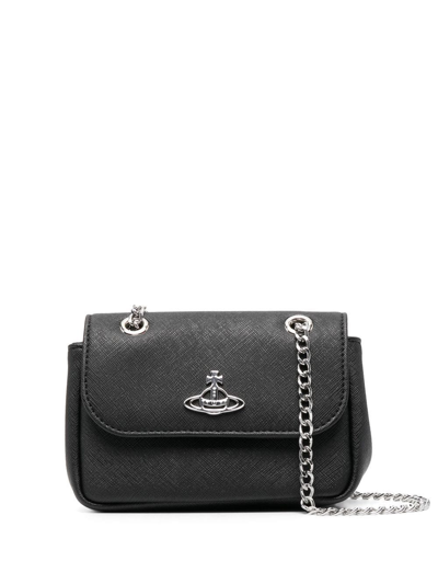 Vivienne Westwood Logo Cross-body Bag In Black