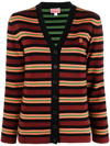 Kenzo Boke Flower Striped Cardigan In Rot