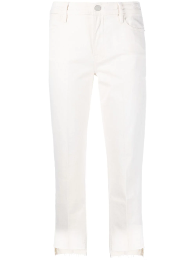 Frame Le High Straight Cropped Jeans In Neutrals