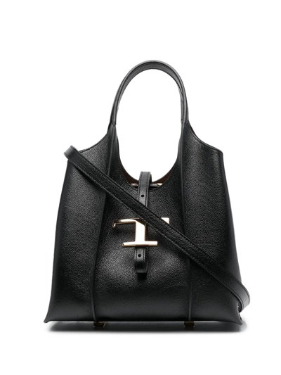 Tod's Timeless Logo-plaque Tote Bag In Schwarz