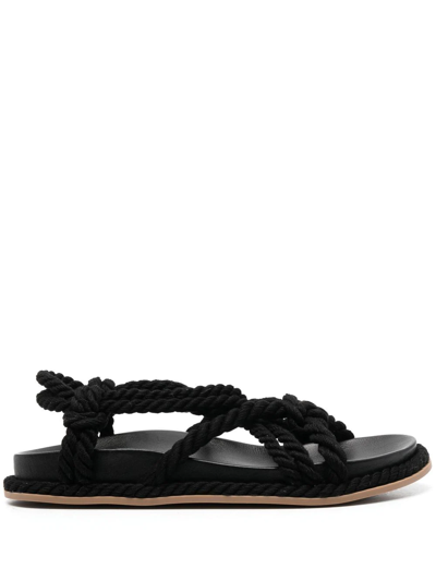 Ulla Johnson Suri Twisted Rope Sandals In Black