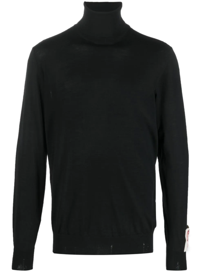 Golden Goose Regular Knit Turtle Neck Light Wool Merino In Nero