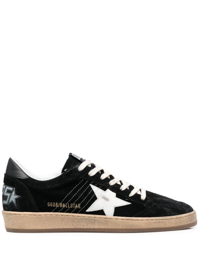 Golden Goose Ball Star Suede Upper With Stitchingand Spur Leather Star And Heel In Black