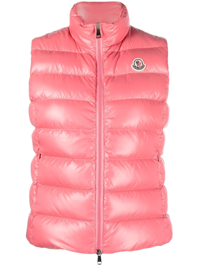 Moncler 盟可睐 Ghany Padded Down Gilet In Pink