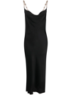 L Agence Women's Amina Satin & Chain-link Midi-dress In Black