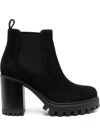 POLLINI CHUNKY BLACK SUEDE BOOTS POLLINI WOMAN