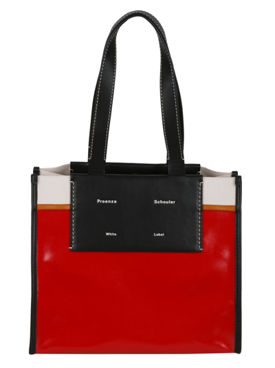 Proenza Schouler Large Morris Coated Canvas Tote In Red