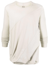 RICK OWENS INHUMAN DRAPED LONG-SLEEVE TOP