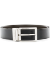 Hugo Boss Reversible Leather Belt With Pin Buckle In Schwarz
