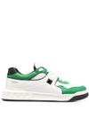 Valentino Garavani One Stud Leather Low Sneakers In Green