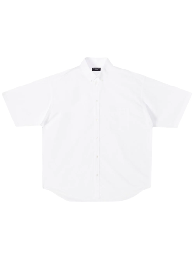 Balenciaga Short-sleeve Button-up Shirt In Weiss