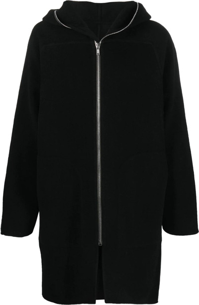 Rick Owens Sealed Cashmere Trench Coat In Black