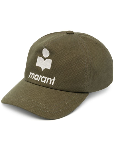 Isabel Marant Tyronh Logo Baseball Cap In Green