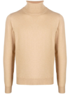 Malo Roll Neck Cashmere Sweater In Nude