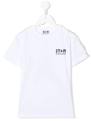 Golden Goose White T-shirt For Kids With Logo In Multi-colored
