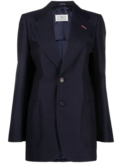 Maison Margiela Notched-lapel Single-breasted Blazer In Blue