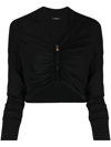 VERSACE MEDUSA RUCHED CROPPED SHIRT