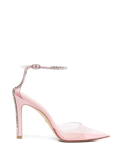 Stuart Weitzman Crystal-embellished Pointed Pumps In Rosa