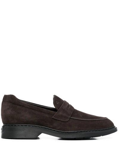 Hogan Loafer In Suede In Brown