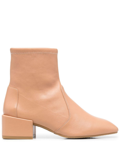 Stuart Weitzman Slip-on Ankle Boots In Nude
