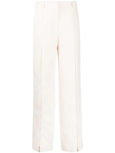 Nina Ricci Zip-cuff Straight Leg Trousers In U1000 White