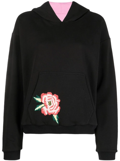 Kenzo Reversible Oversize Cotton Jersey Hoodie In Black,pink