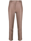 ARMA HIGH-WAISTED CROPPED LEATHER TROUSERS