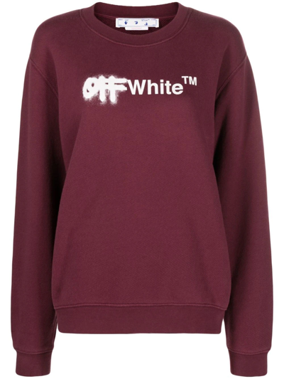 Off-white Logo-print Crew-neck Sweatshirt In Violett