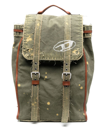 Diesel Logo-print Detail Backpack In Green