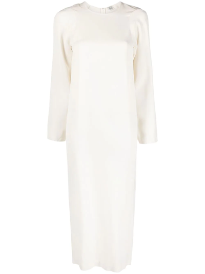 Totême Dropped-shoulder Crepe Maxi Dress In White