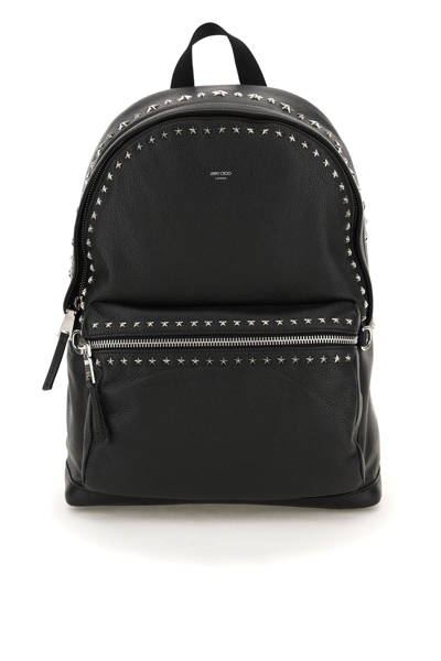 Jimmy Choo Leather Backpack With Star Studs In Black