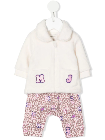 The Marc Jacobs Babies' Animal-print Embroidered Tracksuit Set In Neutrals