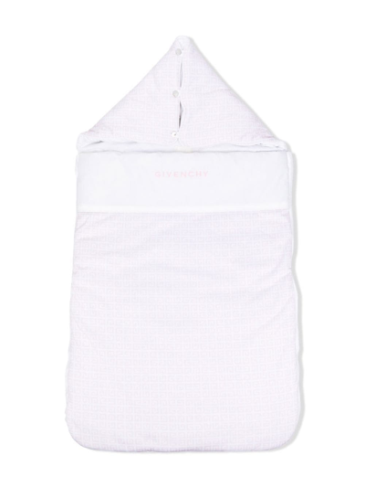 Givenchy Babies' Monogram Hooded Sleeping Bag In Pink