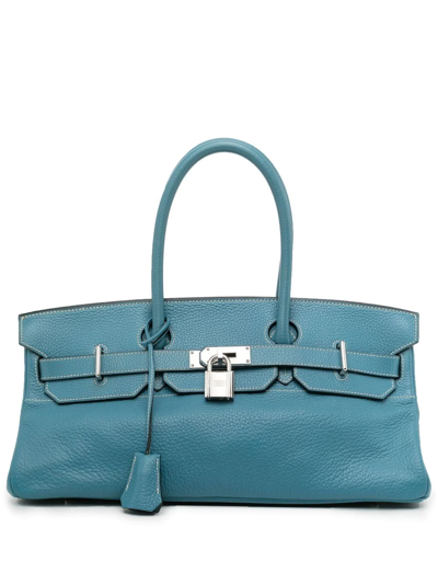 Pre-owned Hermes  Horizontal Birkin Bag In Blue