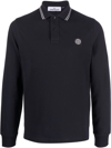 Stone Island Mens Vy Blue Branded Patch Ribbed-trim Regular-fit Stretch-cotton Polo Shirt In Blue
