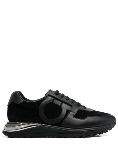 Ferragamo Black Rainbow Gancini Sneakers