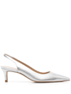 Stuart Weitzman Avianna Leather Slingback Pumps In Grey