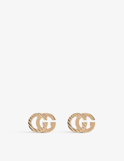 Gucci Gg Running 18ct Rose-gold Stud Earrings