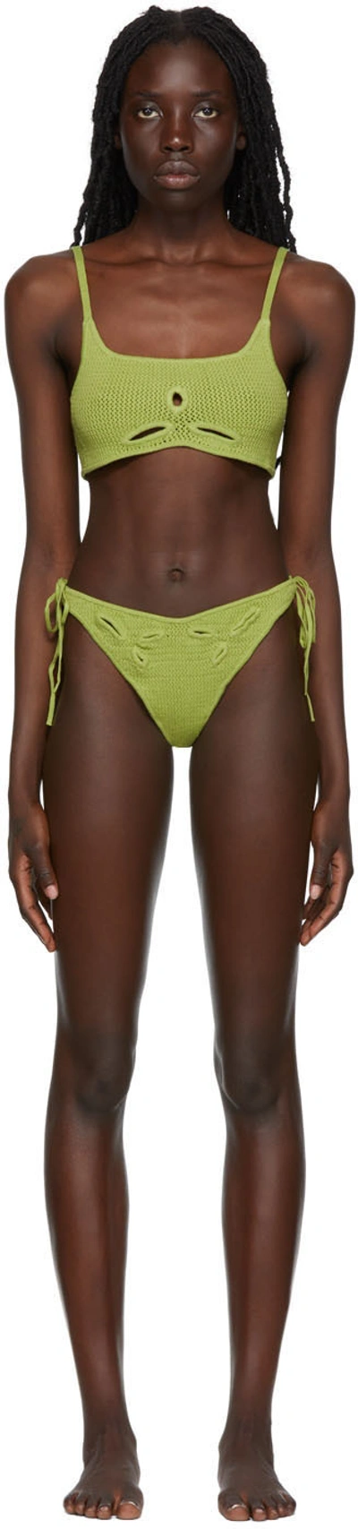 Danielle Guizio Ssense Exclusive Green Bikini